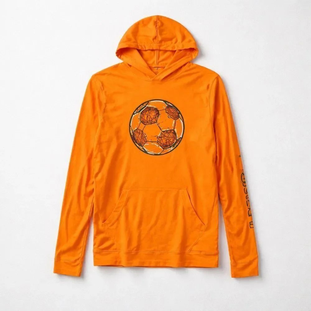 DSG Citrus Splash soccer graphic long sleeve hooded l/S tee NWT size large